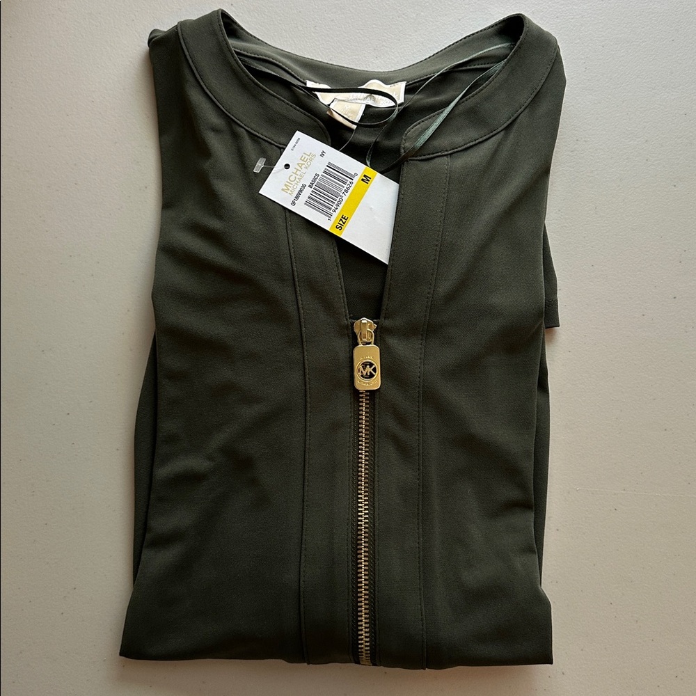 NWT Michael Kors Dark Green Long Sleeve Dress Size M. - Picture 16 of 16